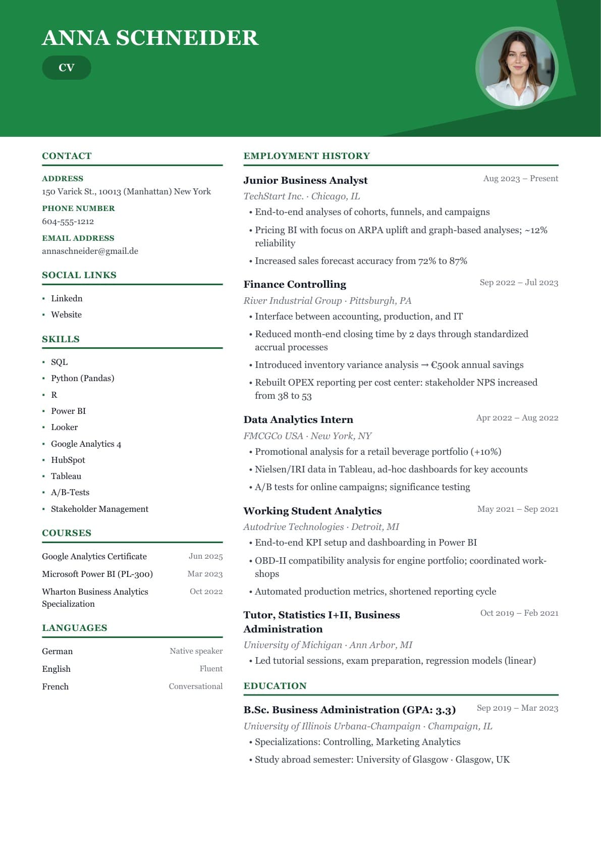 Anteprima del modello di curriculum Geometric