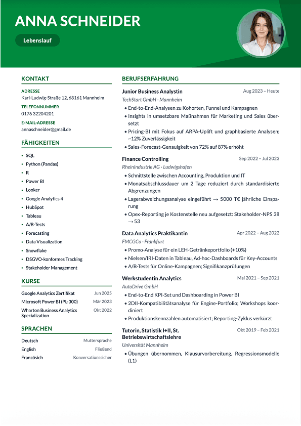 Geometric Header resume template