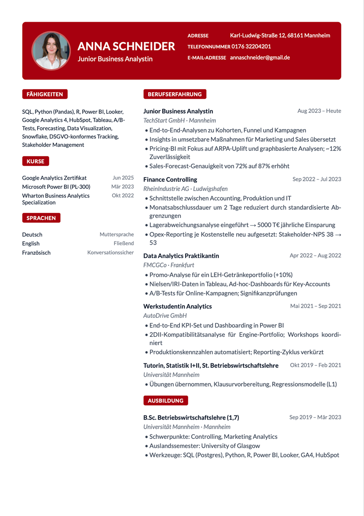 Modern Sidebar resume template